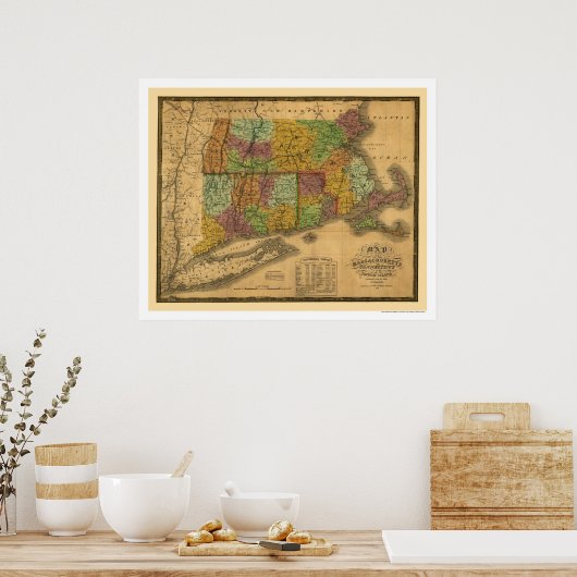 Vroege Spoorwegkaart 1831 Poster (Keuken)