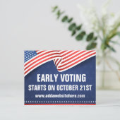 Vroege stemmingen Amerikaanse vlag Verkiezingsdata Briefkaart (Staand voorkant)