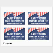 Vroege stemmingen Amerikaanse vlag Verkiezingsdata Rechthoekige Sticker (Vel)
