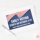 Vroege stemmingen Amerikaanse vlag Verkiezingsdata Rechthoekige Sticker (Envelop)