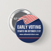 Vroege stemmingen Amerikaanse vlag Verkiezingsdata Ronde Button 5,7 Cm (Voorkant /achterkant)