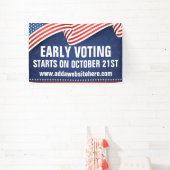 Vroege stemmingen Amerikaanse vlag Verkiezingsdata Spandoek (Insitu)