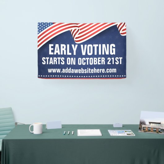 Vroege stemmingen Amerikaanse vlag Verkiezingsdata Spandoek (Beurs)