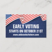 Vroege stemmingen Amerikaanse vlag Verkiezingsdata Visitekaartje (Voorkant)