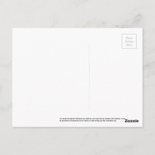 Vroege stoamlocomotief briefkaart (Achterkant)