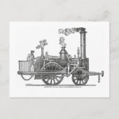 Vroege stoamlocomotief briefkaart (Voorkant)