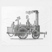 Vroege stoamlocomotief fleece deken (Voorkant (Horizontaal))