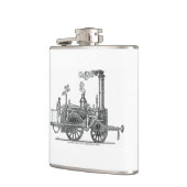 Vroege stoamlocomotief heupfles (Links)
