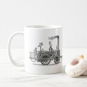 Vroege stoamlocomotief koffiemok