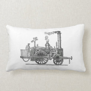Vroege stoamlocomotief kussen
