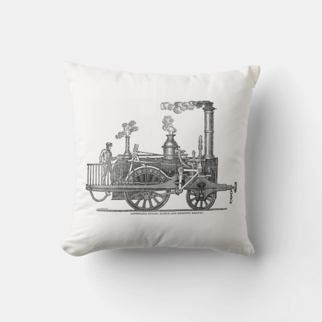 Vroege stoamlocomotief kussen (Voorkant)