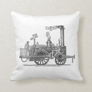 Vroege stoamlocomotief kussen