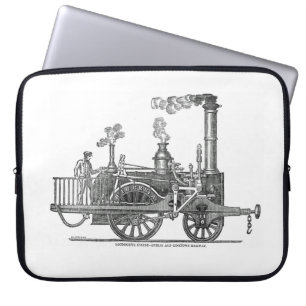Vroege stoamlocomotief laptop sleeve