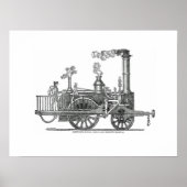Vroege stoamlocomotief poster (Voorkant)
