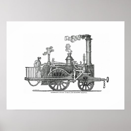 Vroege stoamlocomotief poster (Voorkant)