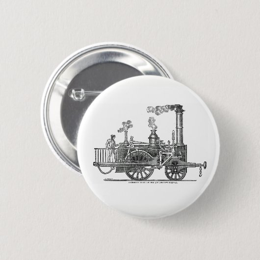 Vroege stoamlocomotief ronde button 5,7 cm (Voorkant /achterkant)