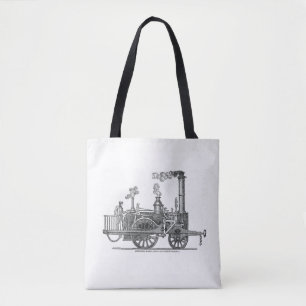 Vroege stoamlocomotief tote bag