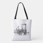Vroege stoamlocomotief tote bag (Achterkant)