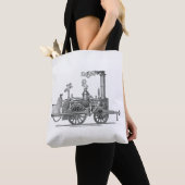 Vroege stoamlocomotief tote bag (Dichtbij)
