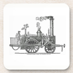 Vroege stoomlocomotief  bier onderzetter