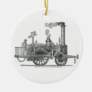 Vroege Stoomlocomotief Keramisch Ornament