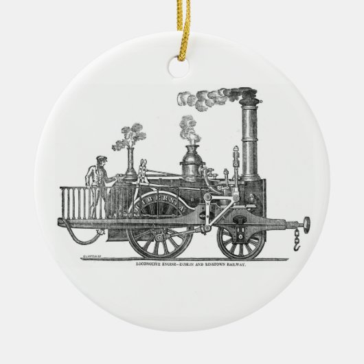 Vroege Stoomlocomotief Keramisch Ornament (Voorkant)