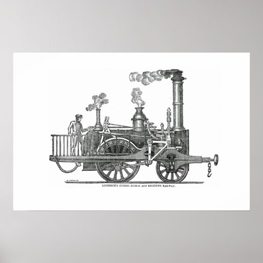 Vroege Stoomlocomotief Poster (Voorkant)