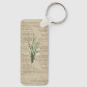 Vroege tekst op papier gebaseerd op Floral Country Sleutelhanger (Achterkant)