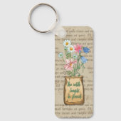 Vroege tekst op papier gebaseerd op Floral Country Sleutelhanger (Voorkant)