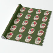 Vroege theepot met poinsettias Kerstmis Cadeaupapier (Uitgerold)
