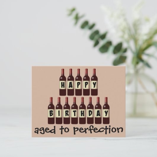 Vroege tot perfecte wijn Lover Happy Birthday Briefkaart (Staand voorkant)