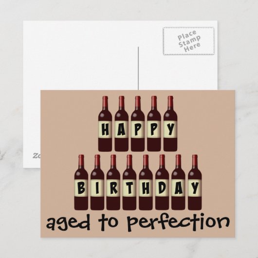 Vroege tot perfecte wijn Lover Happy Birthday Briefkaart (Voorkant / Achterkant)