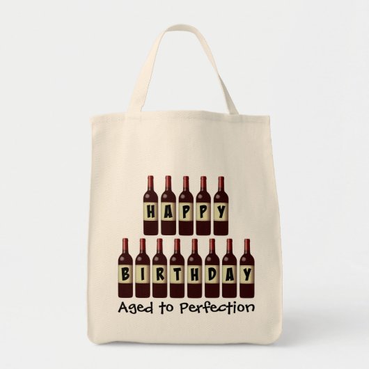 Vroege tot perfecte wijn Lover Happy Birthday Tote Bag (Voorkant)