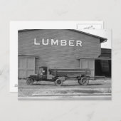 Vroege tractoraanhangwagen, 1925 briefkaart (Voorkant / Achterkant)