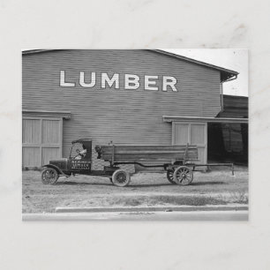 Vroege tractoraanhangwagen, 1925 briefkaart