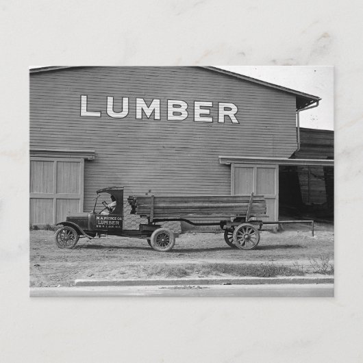 Vroege tractoraanhangwagen, 1925 briefkaart (Voorkant)