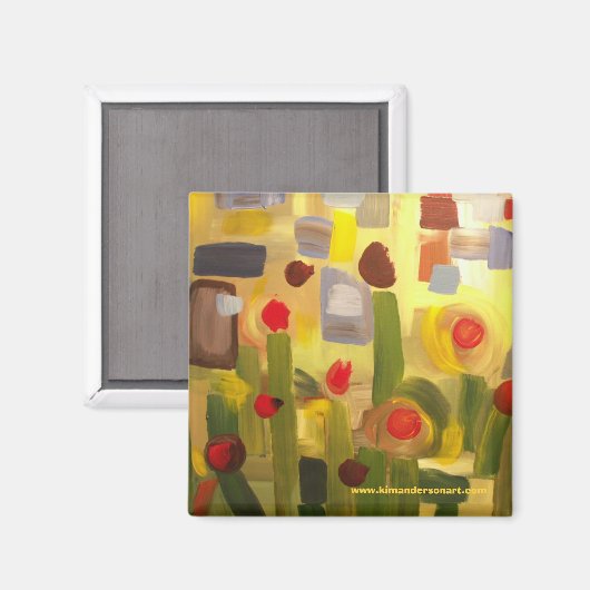 Vroege tuinmagneet www.kimandersonart.com magneet (Voorkant / Achterkant)