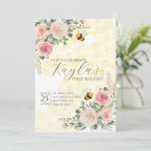 Vroege verjaardag van Happy Bee Day Kaart (Staand voorkant)