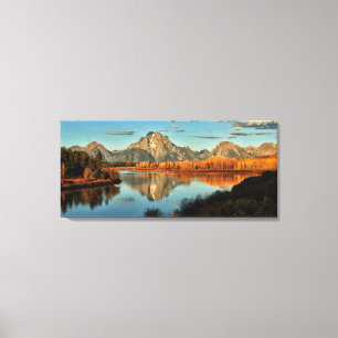 Vroege verlichting in Wyoming aan Oxbow Bend Canvas Afdruk