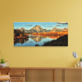 Vroege verlichting in Wyoming aan Oxbow Bend Canvas Afdruk (Insitu (Woonkamer))