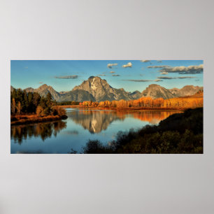 Vroege verlichting in Wyoming aan Oxbow Bend Poster
