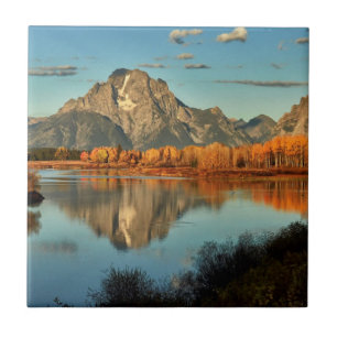 Vroege verlichting in Wyoming aan Oxbow Bend Tegeltje