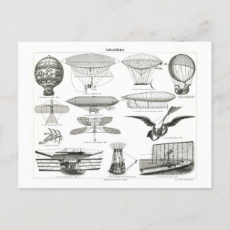 Vroege vliegmachines Illustratie  Briefkaart