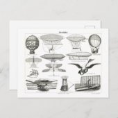 Vroege vliegmachines Illustratie  Briefkaart (Voorkant / Achterkant)