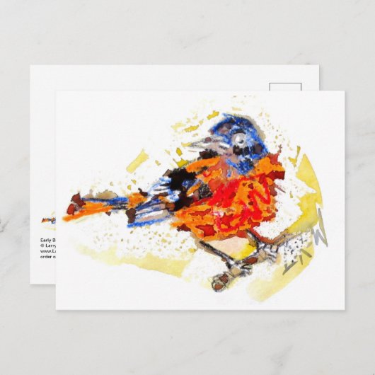 Vroege vogel #170109 briefkaart (Voorkant / Achterkant)