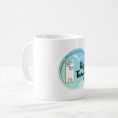 vroege vogel met koffie koffiemok (Voorkant links)