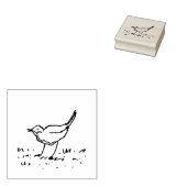 Vroege Vogel Penlijn Kunsttekening Rubberstempel (Gestempeld)