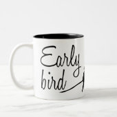 Vroege vogel tweekleurige koffiemok (Links)