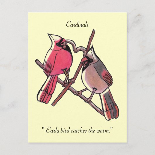 " Vroege vogel vangt de worm."Briefkaart Briefkaart (Voorkant)