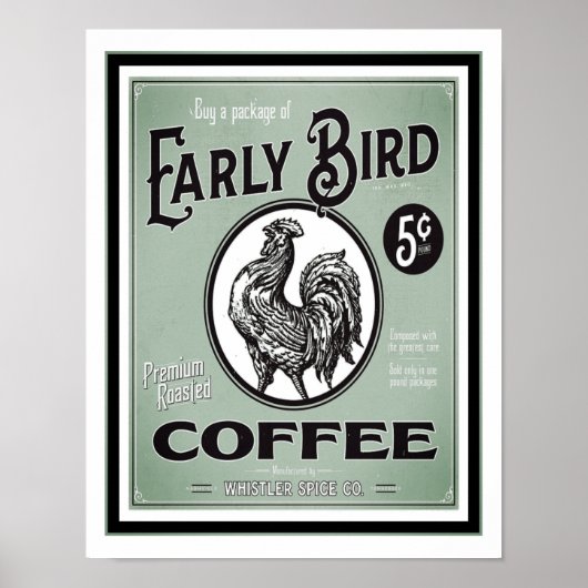  vroege vogelkoffie en Poster (Voorkant)